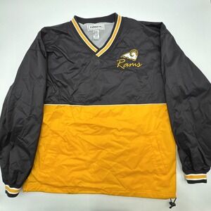 Vintage Tonix 90s Rams Black Yellow Windbreaker Jacket Retro Size Large Read